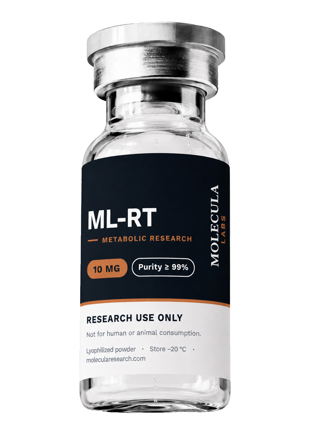 Molecula Labs ML-RT 10 mg research peptide vial, lot ML-001