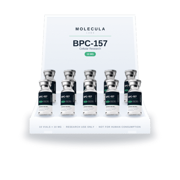 BPC-157 10 mg ten-vial research kit in its case