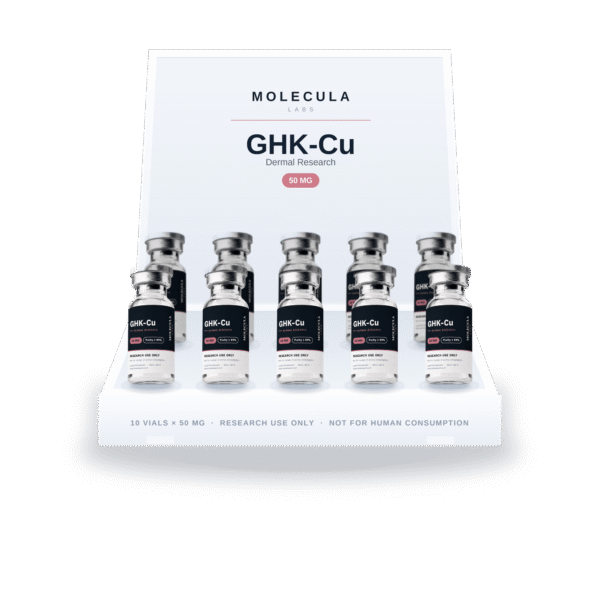 GHK-Cu 50 mg ten-vial research kit in its case